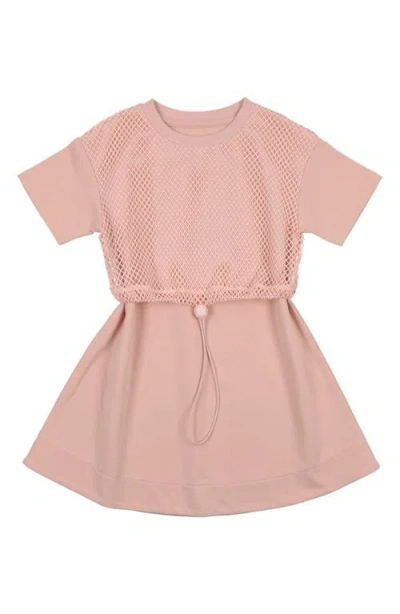 Maniere Babies' Manière Kids' Mesh Bodice Dress In Pink