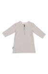 Maniere Babies' Manière Kids' Microgrid Long Sleeve Zip Top In Gray