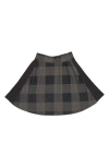 Maniere Manière Kids' Plaid Corduroy A-line Skirt In Black