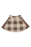 Maniere Babies' Manière Kids' Plaid Corduroy A-line Skirt In Brown