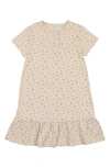 Maniere Babies' Manière Kids' Printed Cotton Blend Gauze T-shirt Dress In Neutral