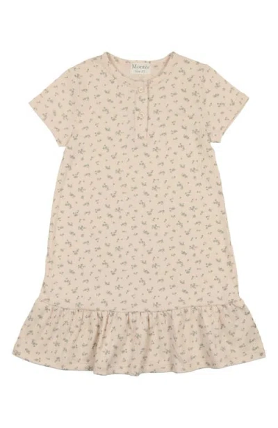 Maniere Babies' Manière Kids' Printed Cotton Blend Gauze T-shirt Dress In Neutral