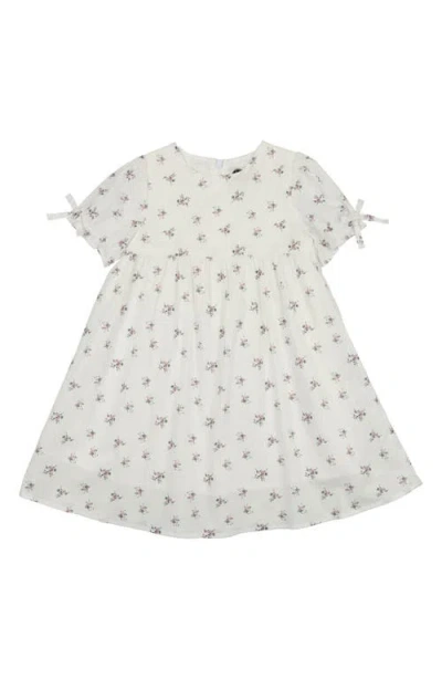 Maniere Babies' Manière Kids' Rose Print Dress In Gray