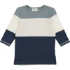 Maniere Babies' Manière Kids' Rugby Stripe Cotton Blend T-shirt In Blue