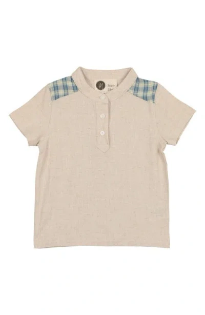 Maniere Babies' Manière Kids' Slub Cotton Blend Henley In Neutral