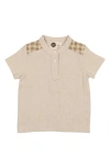 Maniere Babies' Manière Kids' Slub Cotton Blend Henley In Neutral