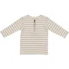 Maniere Babies' Manière Kids' Stripe Long Sleeve Zip Top In Gray