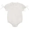 Maniere Manière Kids' Striped Cotton Blend Romper In White
