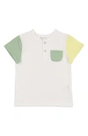 Maniere Manière Kids' Sunshine Rainbow Henley In White