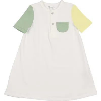 Maniere Babies' Manière Kids' Sunshine Rainbows Colorblock Cotton Blend T-shirt Dress In White