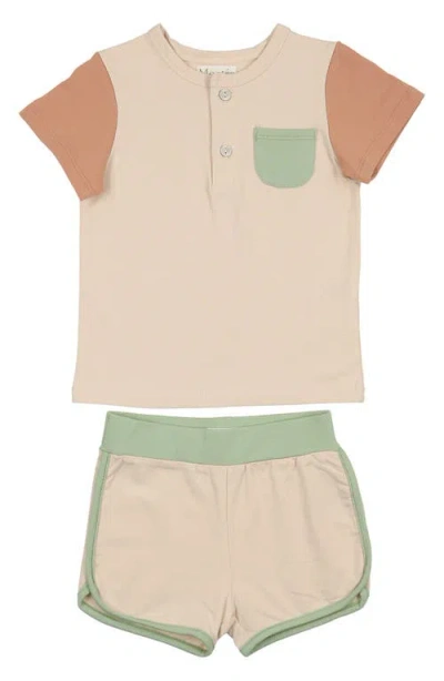 Maniere Babies' Manière Kids' Sunshine Rainbows Top & Shorts Set In Orange
