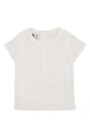 Maniere Manière Kids' Textured Stripe Cotton Blend Top In White