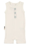 Maniere Manière Kids' Textured Striped Cotton Blend Romper In Neutral
