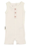 Maniere Babies' Manière Kids' Textured Striped Cotton Blend Romper In White