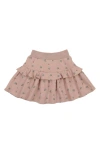 Maniere Manière Kids' Tiered Ruffle Cotton Blend Skirt In Brown