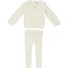 Maniere Manière Kids' Tiny Tiles Sweater & Pants Set In White