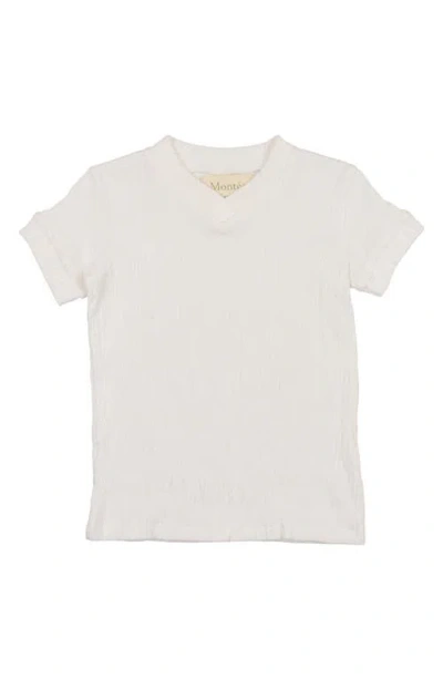 Maniere Manière Kids' V-neck Stretch Cotton Gauze T-shirt In White