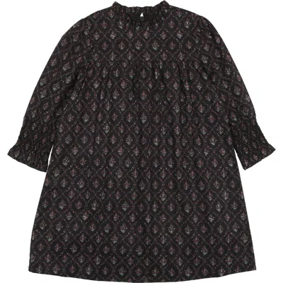 Maniere Manière Kids' Victorian Floral Long Sleeve Cotton Blend Dress In Multi