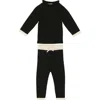 Maniere Manière Knit Top & Pants Set In Black/white