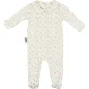 Maniere Manière Leaves & Branches Cotton Knit Footie In White