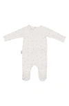Maniere Babies' Manière Leaves & Pleats Footie In White