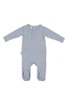 Maniere Manière Leaves & Pleats Footie In Blue