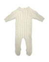 Maniere Maneire Unisex Cable Knit Footie - Baby In Ivory