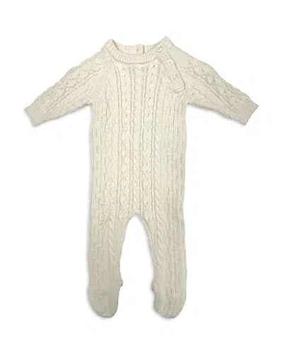 Maniere Maneire Unisex Cable Knit Footie - Baby In Ivory