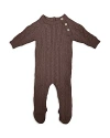 Maniere Maneire Unisex Cable Knit Footie - Baby In Taupe