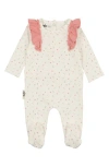 Maniere Manière Petals & Polka Dots Footie In White