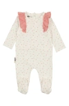 Maniere Manière Petals & Polka Dots Footie In White