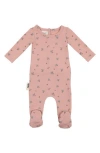 Maniere Pine Cone Print Cotton Blend Footie In Purple