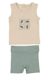 Maniere Manière Planet Print Tank & Shorts Set In Sand