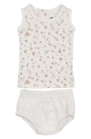 Maniere Manière Pointelle Petals Tank & Bloomers Set In Neutral