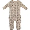 Maniere Manière Pretty Paisley Rib Cotton Blend Footie In Neutral