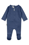 Maniere Boys' Buttons & Polkadots Friends Footie - Baby In Ocean Blue