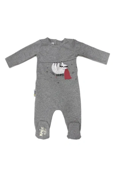 Maniere Babies' Manière Print Footie In Gray