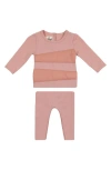 Maniere Manière Puff Appliqué Sweater & Pants Set In Mauve