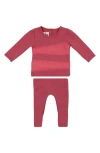 Maniere Manière Puffed Triangle Top & Leggings Set In Berry
