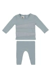 Maniere Manière Puffed Triangle Top & Leggings Set In Powder Blue
