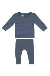 Maniere Manière Puffed Triangle Top & Leggings Set In Steel Blue