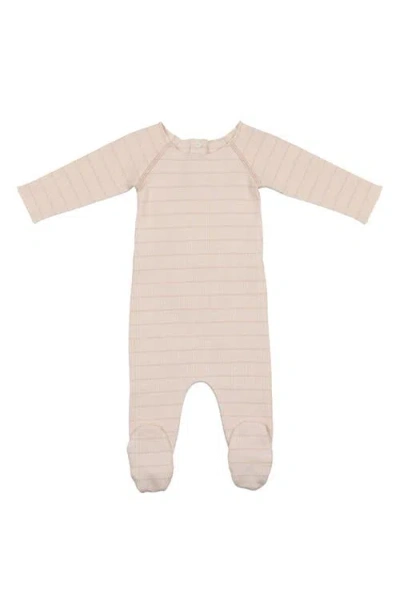 Maniere Babies' Manière Raglan Sleeve Footie In Pink