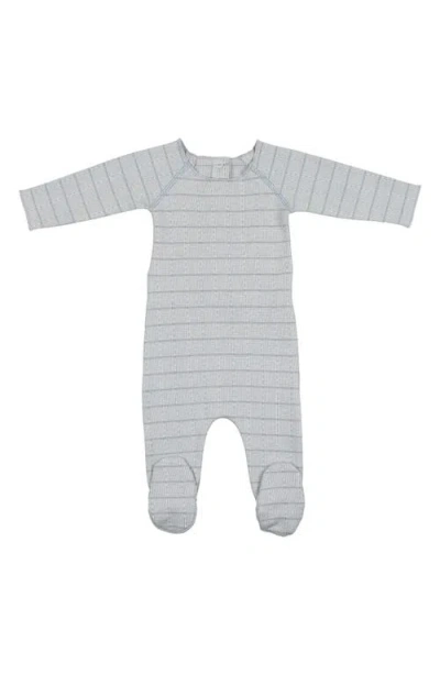 Maniere Babies' Manière Raglan Sleeve Footie In Gray