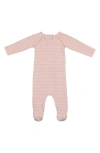 Maniere Manière Raglan Sleeve Footie In Pink
