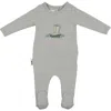 Maniere Manière Rain Boot Print Footie In Gray