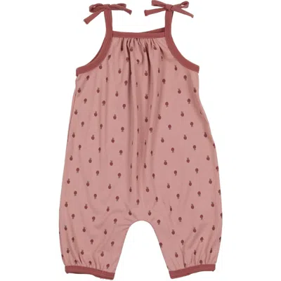 Maniere Babies' Manière Rib Berry Romper In Pink