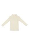 Maniere Kids' Manière Rib Long Sleeve T-shirt In White