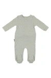 Maniere Babies' Manière Rib Pineapple Footie In Gray