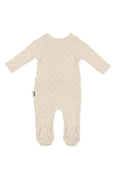 Maniere Babies' Manière Rib Pineapple Footie In Neutral