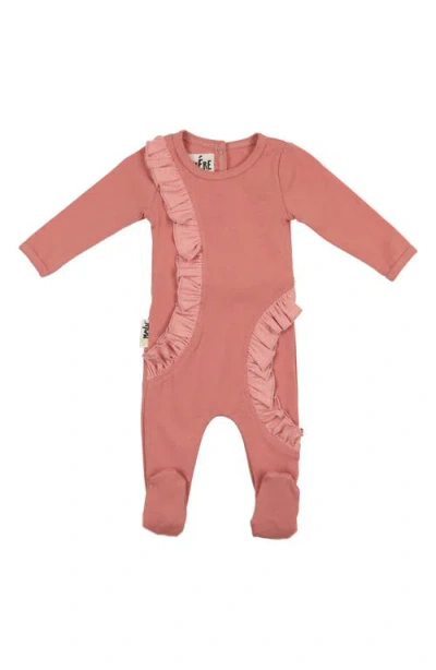 Maniere Babies' Manière Ruffle Arch Footie In Pink